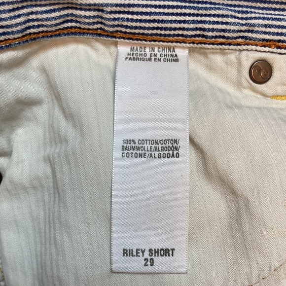 Lucky Brand Riley Distressed Denim Cutoff Striped Jean Shorts, Sz 8 - Picture 6 of 10